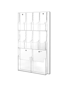 Soporte de Folletos Acrílico Weysat Montaje en Pared 10 Bolsillos