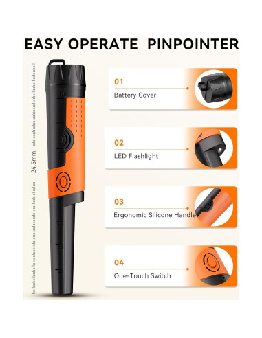Detector de Metales SUNPOW OTMD12 Pinpointer Impermeable 360