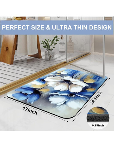 Alfombra de Baño Antideslizante Identiy 43x74 cm Floral