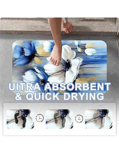 Alfombra de Baño Antideslizante Identiy 43x74 cm Floral