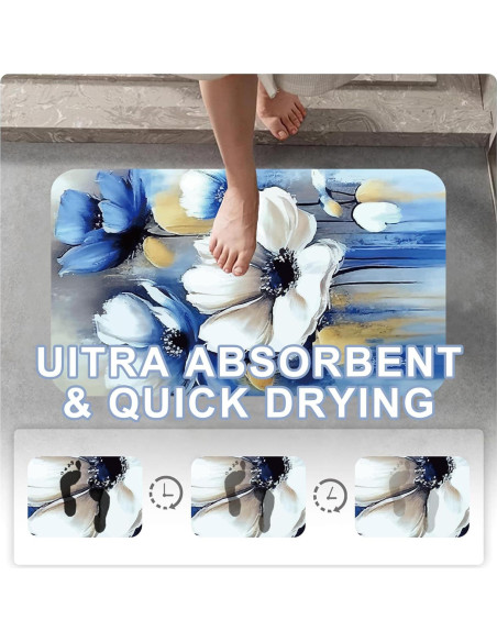 Alfombra de Baño Antideslizante Identiy 43x74 cm Floral