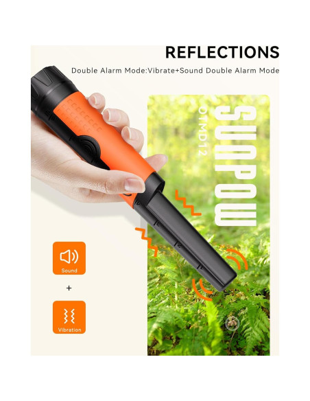 Detector de Metales SUNPOW OTMD12 Pinpointer Impermeable 360