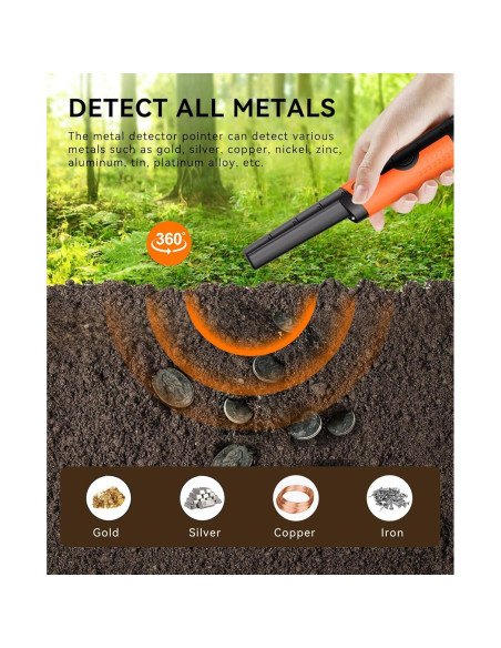 Detector de Metales SUNPOW OTMD12 Pinpointer Impermeable 360