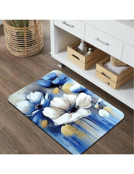 Alfombra de Baño Antideslizante Identiy 43x74 cm Floral
