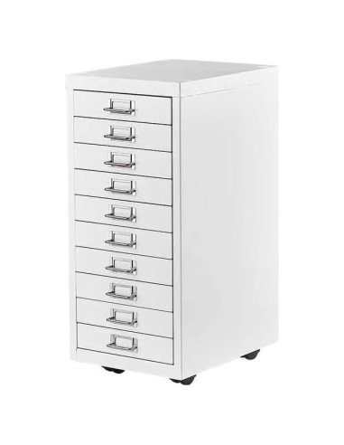 Archivador de Metal 10 Cajones Genérico Blanco para Oficina
