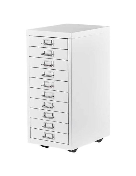 Archivador de Metal 10 Cajones Genérico Blanco para Oficina