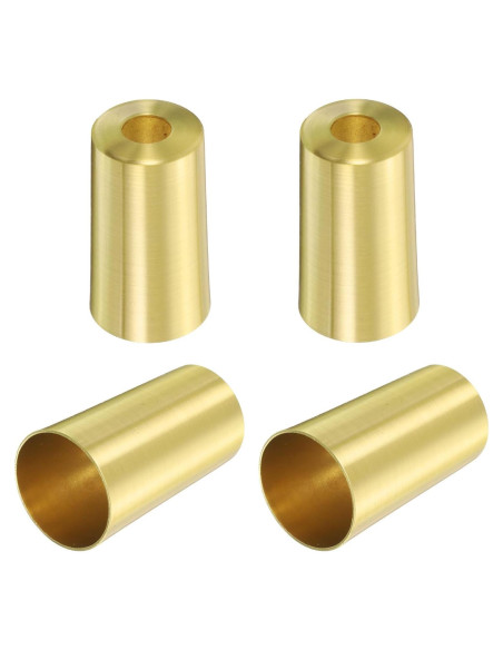 Cubiertas de Pies de Muebles uxcell Metal Dorado 4 Pcs 2.54x5.08cm