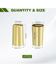 Cubiertas de Pies de Muebles uxcell Metal Dorado 4 Pcs 2.54x5.08cm 2