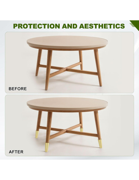 Cubiertas de Pies de Muebles uxcell Metal Dorado 4 Pcs 2.54x5.08cm