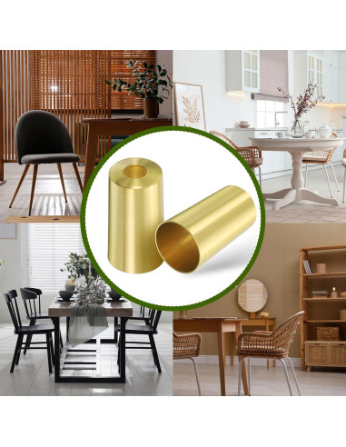 Cubiertas de Pies de Muebles uxcell Metal Dorado 4 Pcs 2.54x5.08cm