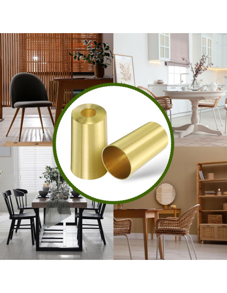 Cubiertas de Pies de Muebles uxcell Metal Dorado 4 Pcs 2.54x5.08cm