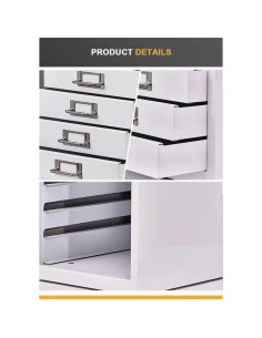 Archivador de Metal 10 Cajones Genérico Blanco para Oficina 2