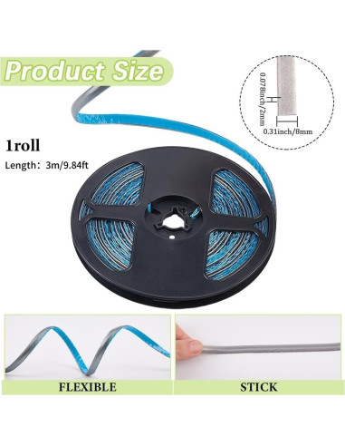 Cinta de Sellado Autoadhesiva GORGECRAFT 3m x 8mm Gris PVC