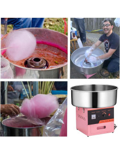 Máquina de Algodón de Azúcar Eléctrica YJ Tech Rosa 1000W 2