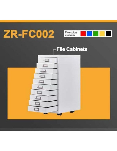 Archivador de Metal 10 Cajones Genérico Blanco para Oficina