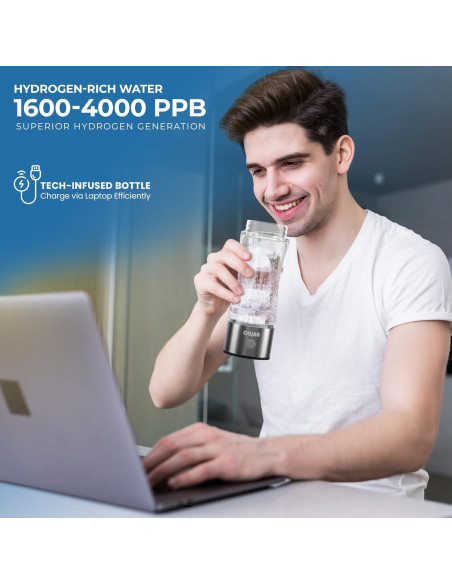 Botella de Agua de Hidrógeno ONIAB 400 ml - Ionizadora 3 en 1