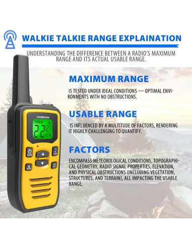 Walkie Talkies VOZKOM de Largo Alcance 24 km, 50 Canales