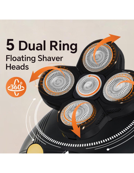 Afeitadora Eléctrica Recargable Laikme 5D para Cabeza Calva