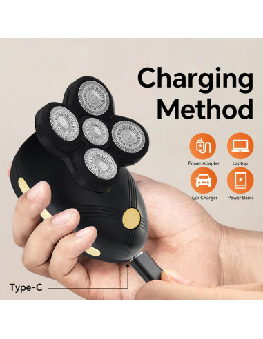 Afeitadora Eléctrica Recargable Laikme 5D para Cabeza Calva