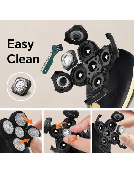 Afeitadora Eléctrica Recargable Laikme 5D para Cabeza Calva