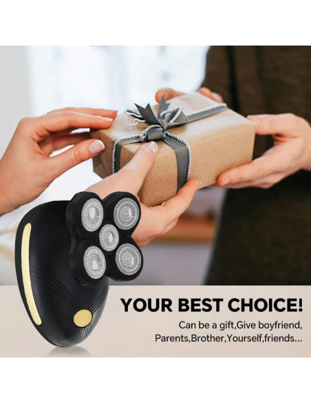 Afeitadora Eléctrica Recargable Laikme 5D para Cabeza Calva