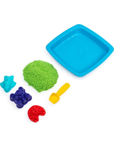 Juego de Caja de Arena Arena Cinética Verde 0.45kg con Moldes