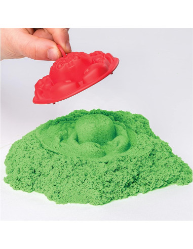 Juego de Caja de Arena Arena Cinética Verde 0.45kg con Moldes