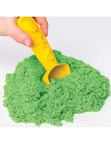 Juego de Caja de Arena Arena Cinética Verde 0.45kg con Moldes