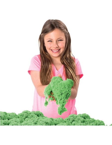 Juego de Caja de Arena Arena Cinética Verde 0.45kg con Moldes