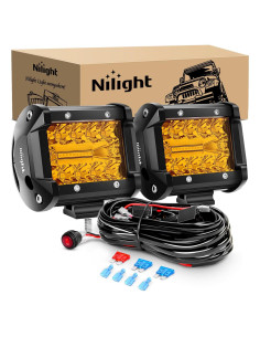 Nilight Pods LED 4" Ámbar 60W Combo Luz Niebla y Spot