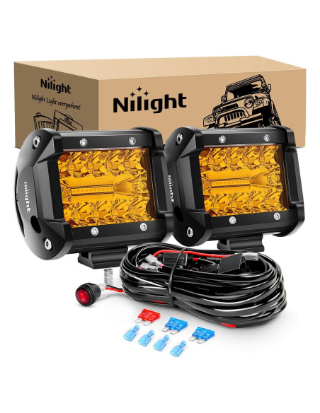 Nilight Pods LED 4" Ámbar 60W Combo Luz Niebla y Spot