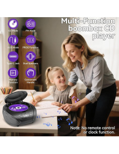 Reproductor de CD Portátil Gueray B-03 con Radio FM y AUX 2