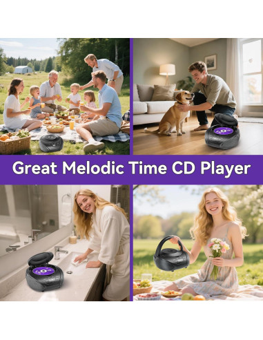 Reproductor de CD Portátil Gueray B-03 con Radio FM y AUX