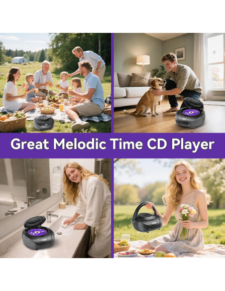 Reproductor de CD Portátil Gueray B-03 con Radio FM y AUX