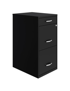 Organizador de Archivos de Metal Hirsh 3 Cajones 45.72cm Negro