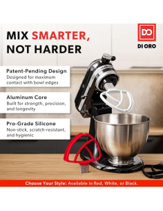 Batidor de Borde Flexible DI ORO para KitchenAid 4.5-5L Blanco 2