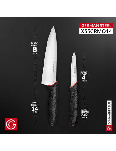Cuchillo de Chef Giesser 20.1 cm Inoxidable + Cuchillo de Verduras