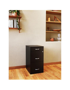 Organizador de Archivos de Metal Hirsh 3 Cajones 45.72cm Negro 2