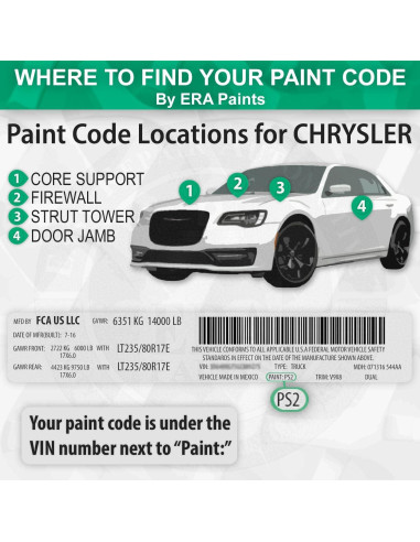 Pintura de Toque Automotriz ERA - CHRYSLER PFS/KFS Perla Cashmere 7.39ml