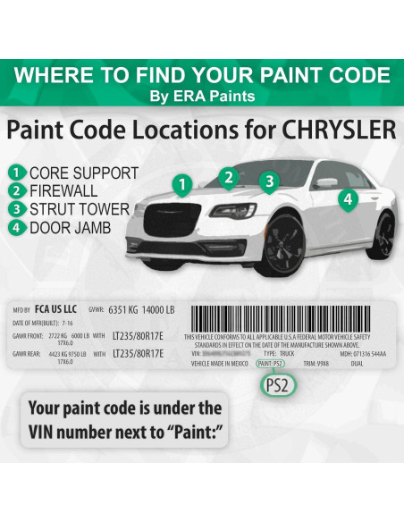 Pintura de Toque Automotriz ERA - CHRYSLER PFS/KFS Perla Cashmere 7.39ml