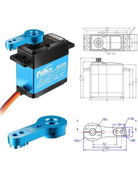Servo Digital FEETECH 180 35Kg para Coches RC 1/10 1/8