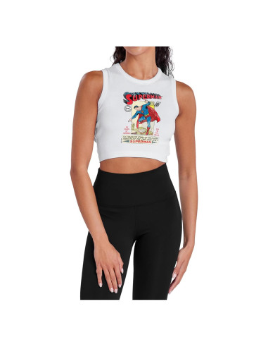 Camiseta Corto Universitaria Popfunk para Mujeres - Blanco - M
