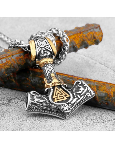 Collar Martillo de Thor Mjolnir Acero Inoxidable 60 cm
