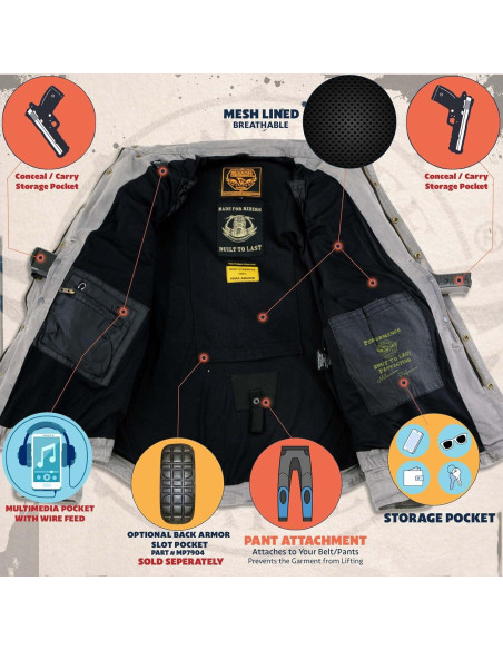 Camisa de Motociclista de Franela Negra Milwaukee MPM1620 Mediana