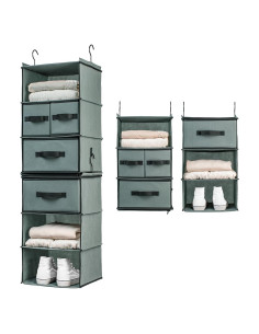 Organizador Colgante de Closet SMIRLY 6 Estantes Gris
