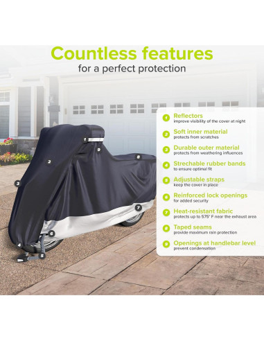 Funda para motocicleta VELMIA impermeable y resistente al calor