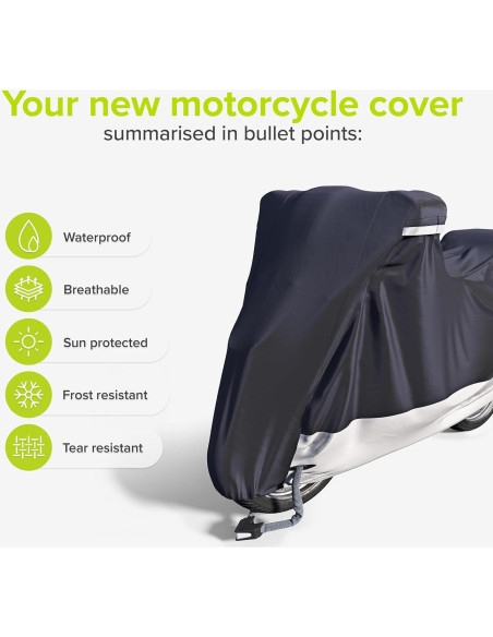 Funda para motocicleta VELMIA impermeable y resistente al calor