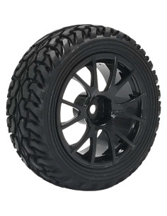 Juego de Llantas y Neumáticos Rally 1:10 LAFEINA Negro 2