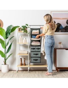 Organizador Colgante de Closet SMIRLY 6 Estantes Gris 2