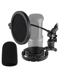 Soporte de Choque Rigych para Micrófono AT2020 con Filtro Pop
